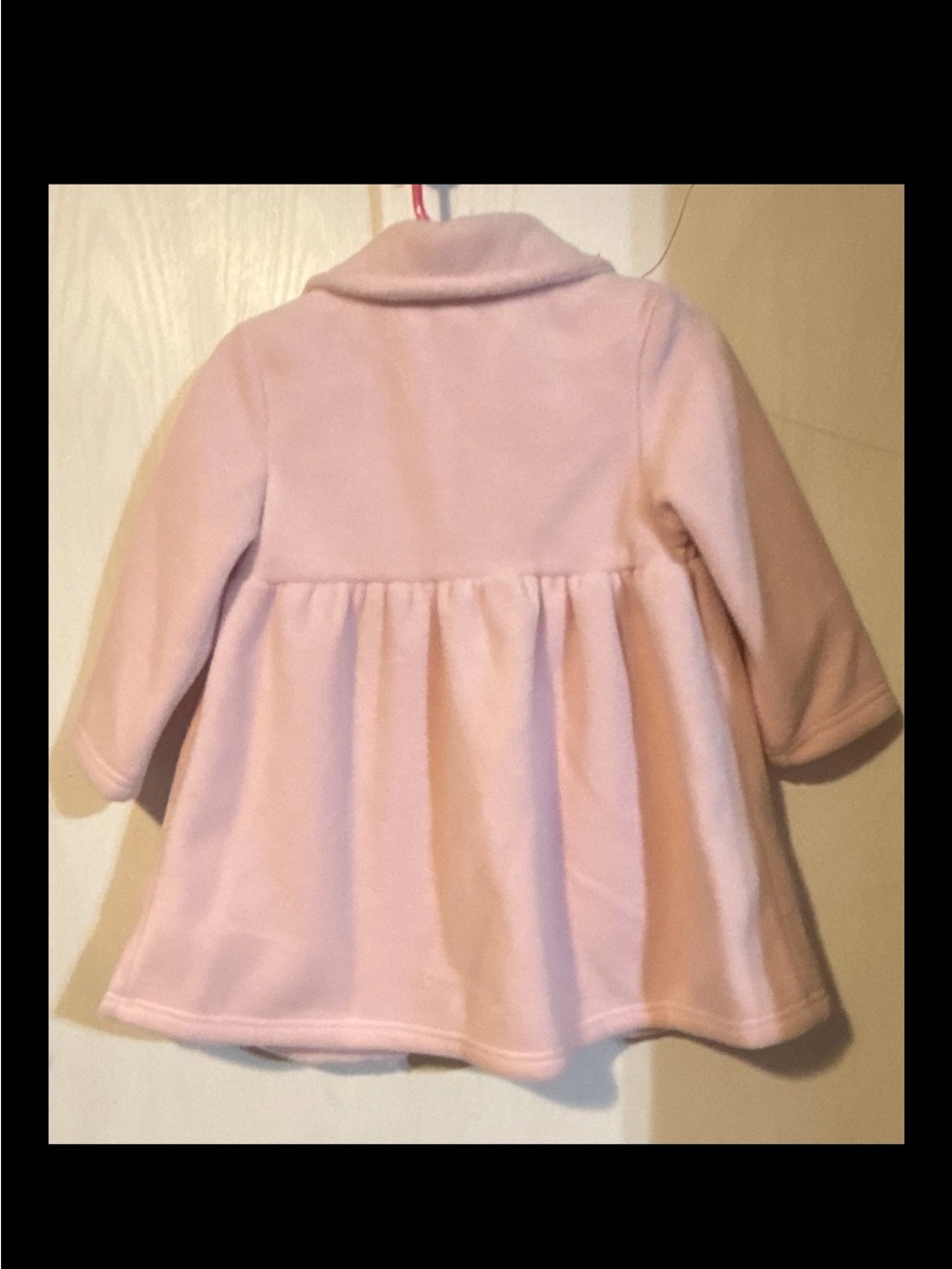 Source Unknown Girls' Pale Pink Ruffle-Front Pea Coat - Picture 2 of 2